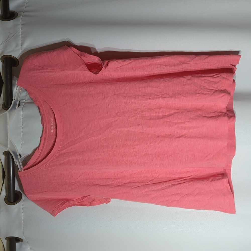 Eileen Fisher 100% Organic Cotton Short sleeve rounded neckline t-shirt Size XL